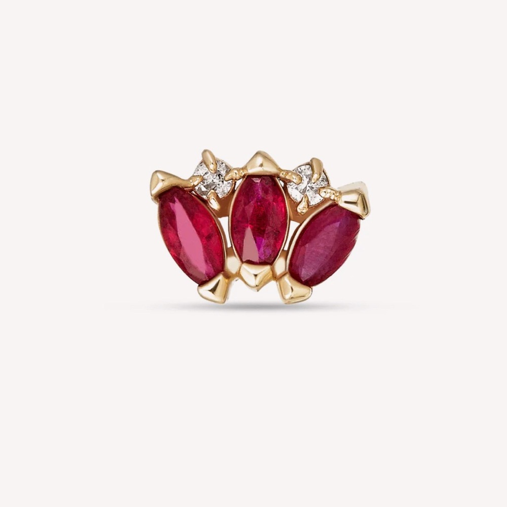 Stone and Strand Ruby Diamond Tiara Stud (x1)